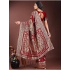 Women's Silk Printed Saree With Unstitched Blouse 5.5Mtr (Maroon) Women's Silk Printed Saree With Unstitched Blouse 5.5Mtr (Maroon)