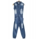 Girl's Denim Embellished Sleeveless Jumpsuit (Blue) Girl's Denim Embellished Sleeveless Jumpsuit (Blue)