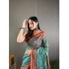 Women's Linen Printed Saree With Unstitched Blouse 5.5Mtr (Olive) Women's Linen Printed Saree With Unstitched Blouse 5.5Mtr (Olive)