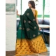 Women's Soft Lichi Silk Printed Saree With Unstitched Blouse 5.5Mtr (Green)