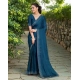 Women's Rangoli Diamond Weaving - Stone Work Saree With Unstitched Blouse 5.5Mtr (Teal)
