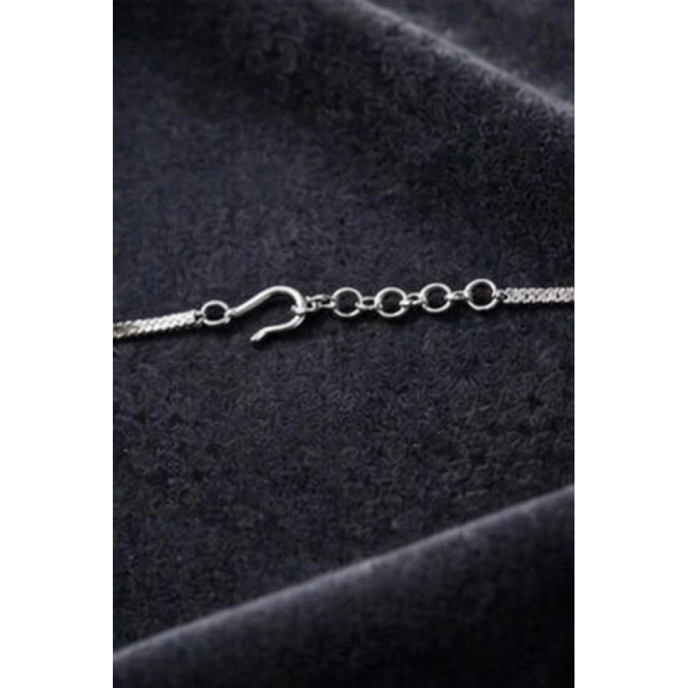 Women's Brass Silver Plated Necklace set (Silver)