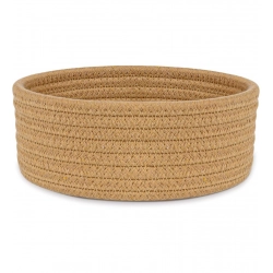 Cotton 8x3 Inch Round 1 Pcs Bedside Organizer (Beige)