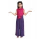 Girl's Rayon Colour Block Sleeveless Jumpsuit (Pink-Blue)