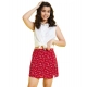 Girl's Polyester Lurex Printed Sleeveless Skorts Set (White-Red) Girl's Polyester Lurex Printed Sleeveless Skorts Set (White-Red)