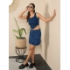 Women's Denim Washed Buttoned Skirt (Blue) Women's Denim Washed Buttoned Skirt (Blue)