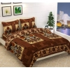 Fleece Floral Printed Double Polar Warm Bedsheet with 2 Pillow Cover (Brown) Fleece Floral Printed Double Polar Warm Bedsheet with 2 Pillow Cover (Brown)