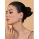 Women's Brass Silver Plated Drop Earrings (Pink)