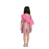 Girl's Cotton &amp; Polyester Printed 3/4th Sleeves Dress (Pink)