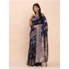 Women's Banarasi Silk Printed Saree With Unstitched Blouse 5.5Mtr (Navy Blue) Women's Banarasi Silk Printed Saree With Unstitched Blouse 5.5Mtr (Navy Blue)