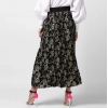 Women's Georgette Chain Print Elasticated Skirt (Black-Cream)