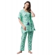 Women's Rayon Floral Kaftan Sleeve Night Suit (Green - Blue) Women's Rayon Floral Kaftan Sleeve Night Suit (Green - Blue)
