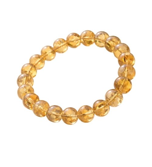 Natural Crystal 8mm Citrine Bracelet (Yellow)