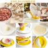 Plastic Solid Dumpling Maker Mold Press (Yellow-White)