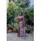 Women's Faux_Tussar Geometric_Print Saree With Unstitched Blouse 5.5Mtr (Coffee)