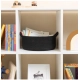 Cotton 8x3 Inch Round Bedside Organizer (Black)