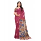 Women's Linen Printed Saree With Unstitched Blouse 5.5Mtr (Purple) Women's Linen Printed Saree With Unstitched Blouse 5.5Mtr (Purple)