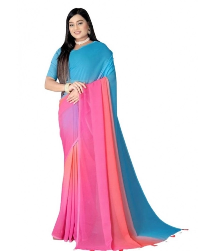 Women's Georgette Floral Printed Saree With Unstitched Blouse 5.5Mtr (Multicolor) Women's Georgette Floral Printed Saree With Unstitched Blouse 5.5Mtr (Multicolor)