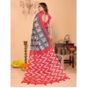 Women's Linen Cotton Printed Saree With Unstitched Blouse 5.5Mtr (Grey) Women's Linen Cotton Printed Saree With Unstitched Blouse 5.5Mtr (Grey)