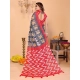 Women's Linen Cotton Printed Saree With Unstitched Blouse 5.5Mtr (Grey) Women's Linen Cotton Printed Saree With Unstitched Blouse 5.5Mtr (Grey)