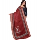 Women's chanderi silk Printed Dupatta (Maroon, Length: 2 Mtr) Women's chanderi silk Printed Dupatta (Maroon, Length: 2 Mtr)