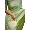 Women's Faux_Banarasi Lining Pattern Saree With Unstitched Blouse 5.5Mtr (Light_Green)