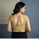 Women's Silk Blend Embroidered V-Neck Non Padded Blouse (Beige 38 Ready (Alterable up to 42)