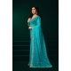 Women's Net Sequence Saree With Unstitched Blouse 5.5Mtr (Turquoise) Women's Net Sequence Saree With Unstitched Blouse 5.5Mtr (Turquoise)