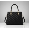 Women's PU Leather Solid Shoulder Zipper Handbag (Black) Women's PU Leather Solid Shoulder Zipper Handbag (Black)