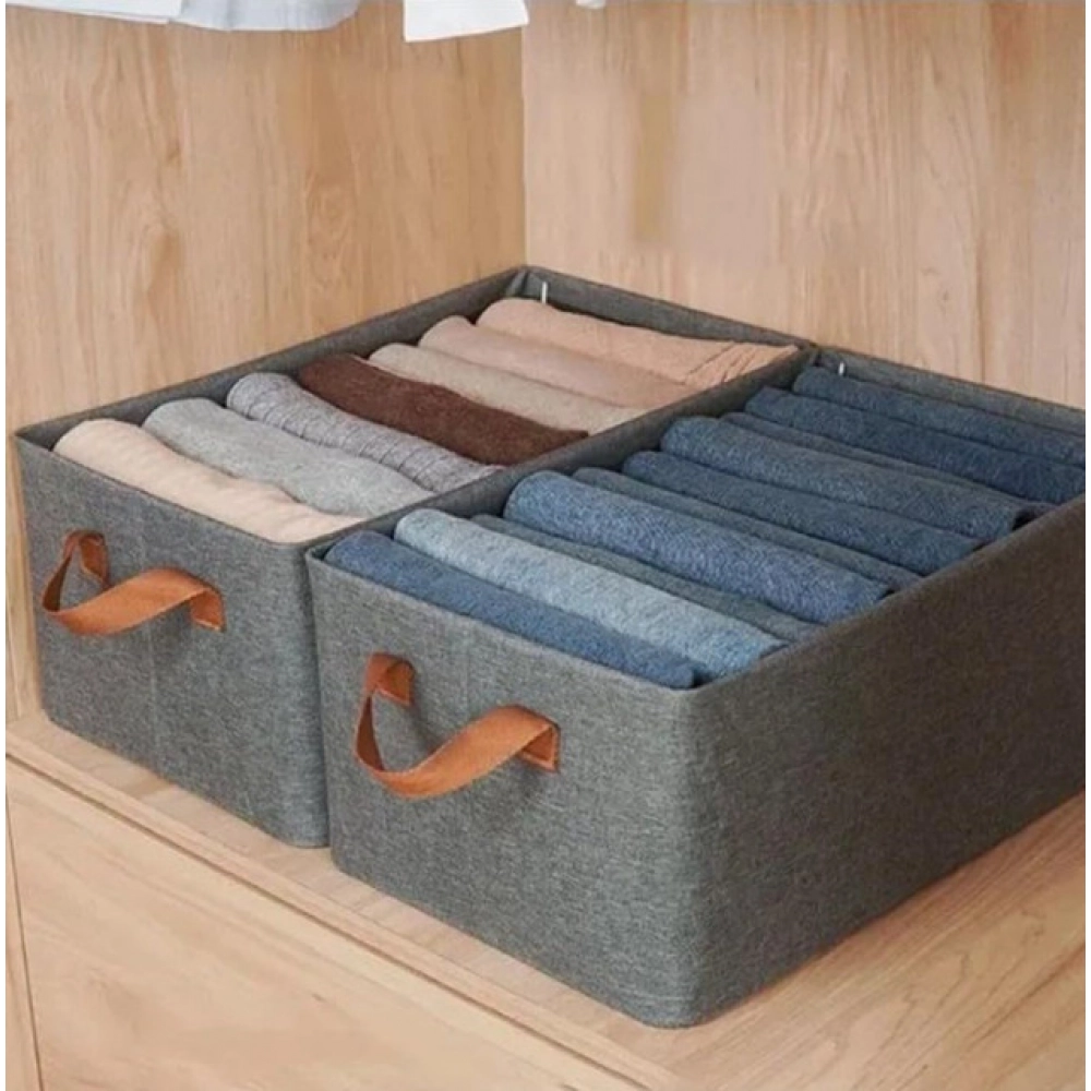 Polypropylene The Foldable Cloth Organizer Box With Handle (Multicolor)