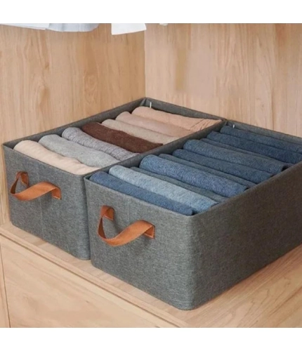 Polypropylene The Foldable Cloth Organizer Box With Handle (Multicolor)