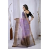 Women's Organza jacquard Embellished Saree With Unstitched Blouse 5.5Mtr (Purple) Women's Organza jacquard Embellished Saree With Unstitched Blouse 5.5Mtr (Purple)