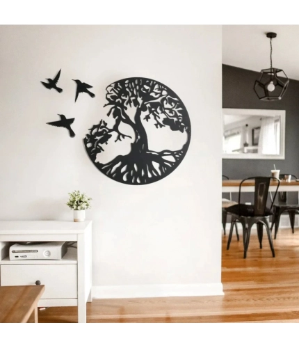 Eternal Growth Tree of Life Wooden Wall Decor – Black