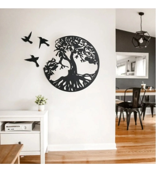 Eternal Growth Tree of Life Wooden Wall Decor – Black