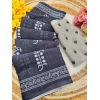 Women's Linen Printed Saree With Unstitched Blouse 5.5Mtr (Grey) Women's Linen Printed Saree With Unstitched Blouse 5.5Mtr (Grey)