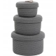 Cotton 3 Pcs Set Roti Box Storage Basket With Lid (Gray)