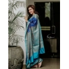 Women's Litchi silk Printed Saree With Unstitched Blouse (Navy Blue) Women's Litchi silk Printed Saree With Unstitched Blouse (Navy Blue)