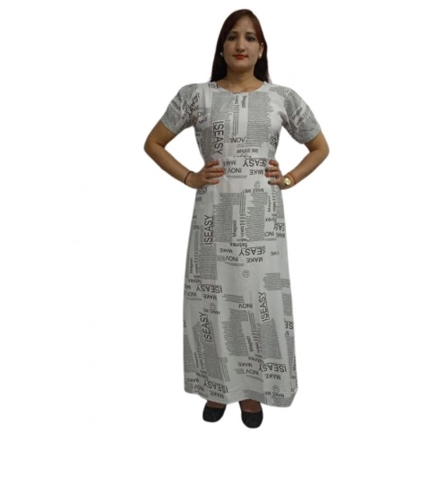 Women's Casual Crepe Half Sleeves Dress (White)