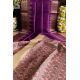 Women's Tussar Silk Madhubani Saree With Unstitched Blouse 5.5Mtr (Purple)