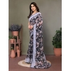 Women's Chiffon Printed Saree With Unstitched Blouse 5.5Mtr (Grey) Women's Chiffon Printed Saree With Unstitched Blouse 5.5Mtr (Grey)