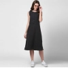 Women's Denim Solid Sleeveless Dress (Black) Women's Denim Solid Sleeveless Dress (Black)