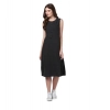 Women's Denim Solid Sleeveless Dress (Black) Women's Denim Solid Sleeveless Dress (Black)