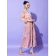 Women's Polyester Floral Long Sleeves Shrug (Peach)