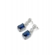 Women's Brass Silver Plated Drop Earrings (Blue) Women's Brass Silver Plated Drop Earrings (Blue)