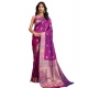 Women's Faux_Banarasi_Silk Woven Saree With Unstitched Blouse 5.5Mtr (Magenta)