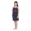 Girl's Rayon Flamingo Print Sleeveless Dress (Black) Girl's Rayon Flamingo Print Sleeveless Dress (Black)