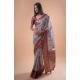 Women's Polyester Printed Saree With Unstitched Blouse 5.5 Mtr (Off-White)