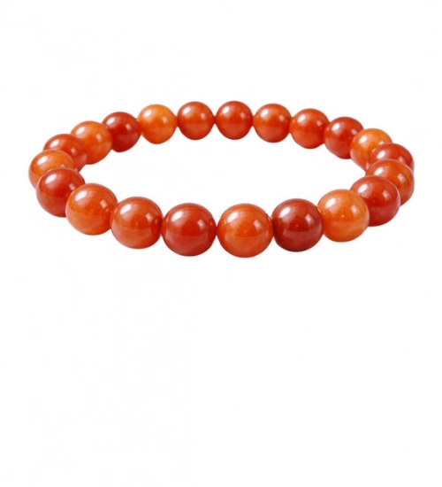 Natural Crystal 8mm Carnelian Bracelet (Red)