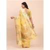 Women's Linen Cotton Printed Saree With Unstitched Blouse 5.5Mtr (Yellow) Women's Linen Cotton Printed Saree With Unstitched Blouse 5.5Mtr (Yellow)
