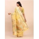 Women's Linen Cotton Printed Saree With Unstitched Blouse 5.5Mtr (Yellow) Women's Linen Cotton Printed Saree With Unstitched Blouse 5.5Mtr (Yellow)